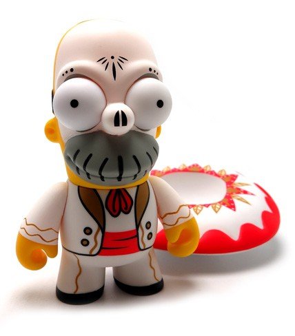 Day of the Dead Homer figure by Matt Groening, produced by Kidrobot. Front view.