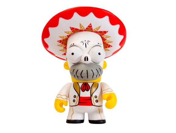 Day of the Dead Mariachi Homer figure, produced by Kidrobot. Front view.