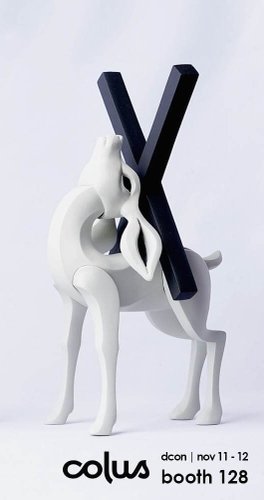 Deer Crossing White figure by Colus Havenga. Front view.