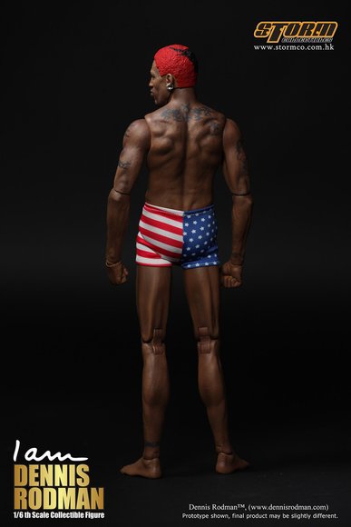 Dennis Rodman - Deluxe 2-body Version figure by Storm Toys, produced by Storm Toys. Back view.