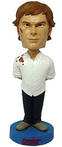 Dexter Bobble Head figure, produced by Bif Bang Pow. Front view.