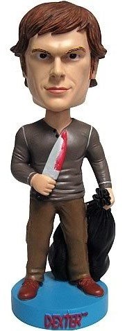 Dexter (Kill Outfit) Bobble Head figure, produced by Bif Bang Pow. Front view.