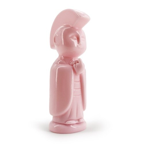 DHARMA BRIGADE JIZO-ANARCHO (SOFT PINK) figure by Toby Dutkiewicz, produced by Devils Head Productions. Front view.