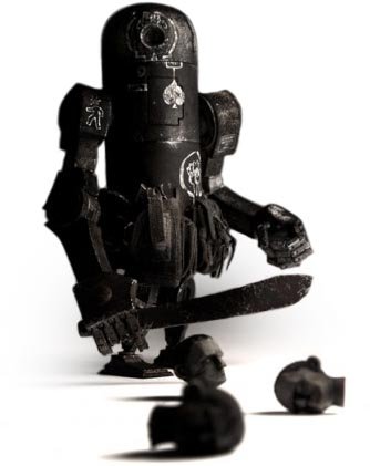 Dirty Deeds Bertie Mk 2 - Unforgiving figure by Ashley Wood, produced by Threea. Front view.
