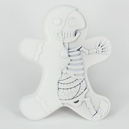 Dissected Gingerbread Man DIY figure by Jason Freeny, produced by Mighty Jaxx. Front view.