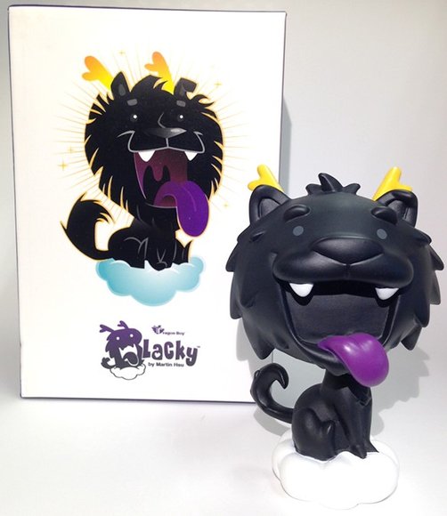 Dragon Dog Blacky figure by Martin Hsu. Packaging.
