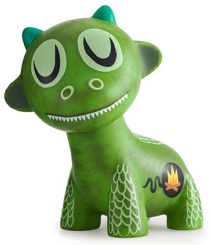 Dragon Scout Master figure by Amanda Visell, produced by Kidrobot. Front view.