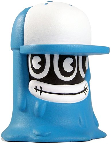 Drippz Turquoise figure by Lisa Rae Hansen, produced by Ibreaktoys. Front view.