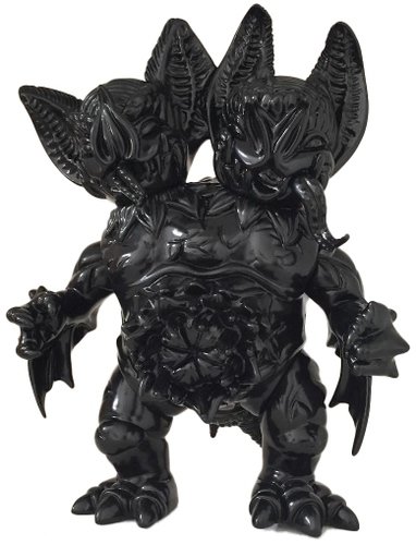 Dual Bat - Black lucky bag figure by Paul Kaiju, produced by Self Produced. Front view.