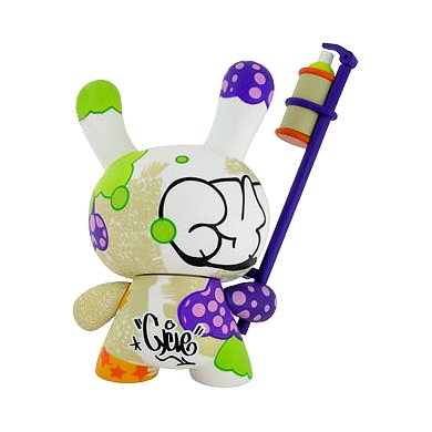 Tag - 8 Dunny figure by Cycle, produced by Kidrobot. Back view.