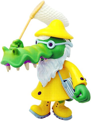 Edward the Gator - Yellow figure by Bwana Spoons, produced by Max Toy Co.. Front view.