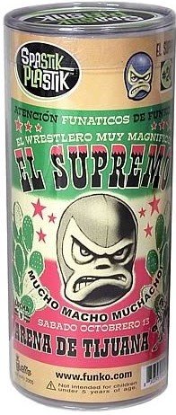 El Supremo figure, produced by Funko. Packaging.