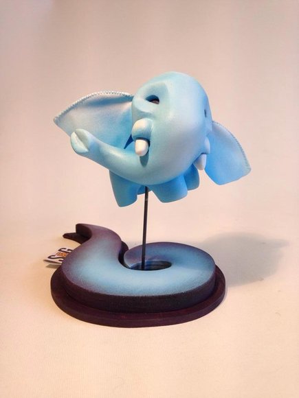 Elephantom figure by Stitches And Glue, produced by Chima Group. Side view.
