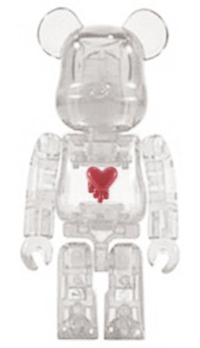 Emotionally Unavailable Red Heart BE@RBRICK 100% figure, produced by Medicom Toy. Front view.
