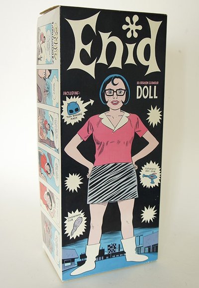Enid Hi-Fashion Glamour Doll figure by Daniel Clowes, produced by Necessaries Toy Foundation. Packaging.