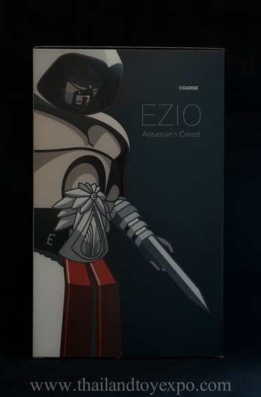 EZIO - Assassin’s Creed figure by Mark Landwehr X Sven Waschk, produced by Coarsetoys. Packaging.