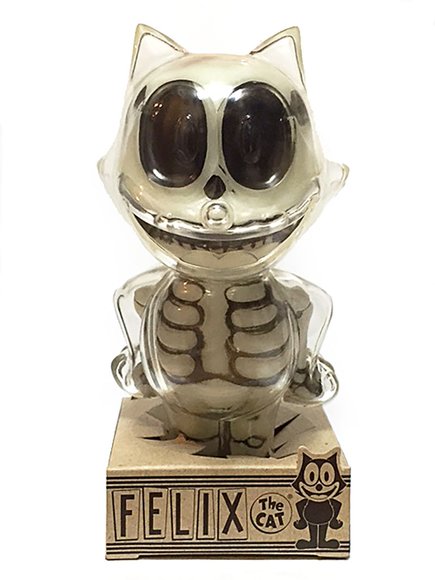 Felix The Cat X-Ray (Blue GID) figure by Secret Base, produced by Secret Base. Packaging.