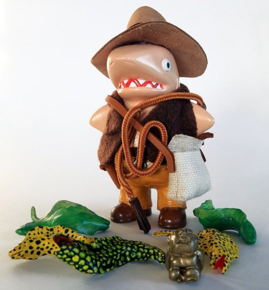 Findiana Jones and the Raiders of the Lost Shark figure by Tessa Yvonne Morrison. Front view.