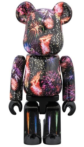 Fireworks BE@RBRICK100% figure, produced by Medicom Toy. Front view.