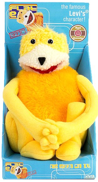 Flat Eric figure by Janet Knechtel, produced by Vivid Imaginations. Packaging.