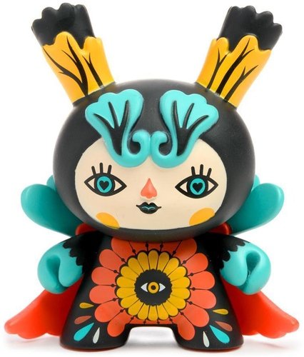 Flora figure by Muxxi, produced by Kidrobot. Front view.
