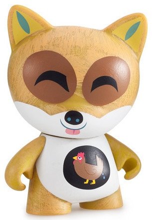 Fox in the Hen House figure by Amanda Visell, produced by Kidrobot. Front view.