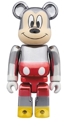 fragmentdesign MICKEY MOUSE COLOR Ver. BE@RBRICK 100% figure, produced by Medicom Toy. Front view.