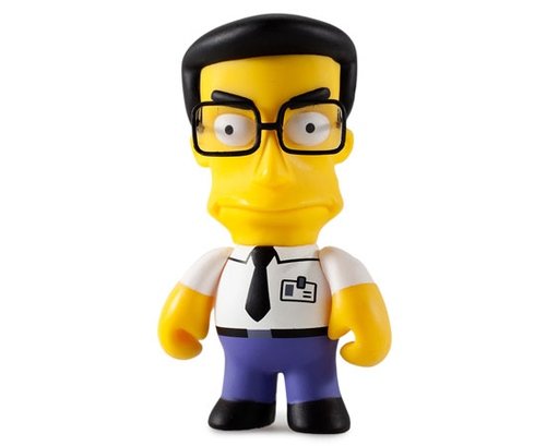 Frank Grimes figure by Matt Groening, produced by Kidrobot. Front view.