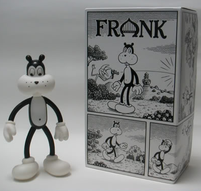 Frank figure by Jim Woodring, produced by Presspop. Packaging.