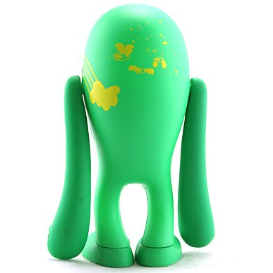 Frog Guy  figure by Doma, produced by Kidrobot. Back view.