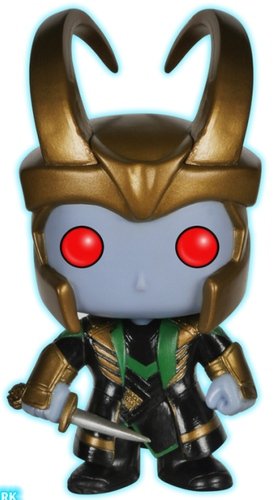 Frost Giant Loki - Glow in the Dark figure by Marvel, produced by Funko. Front view.