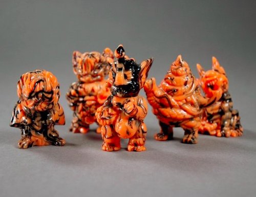 Gacha Mini Orange Marble Set figure by Paul Kaiju, produced by Paul Kaiju Toys. Front view.