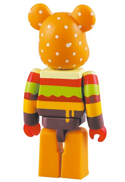 Gettry Hamburger Be@rbrick 100%  figure by Gettry, produced by Medicom Toy. Back view.