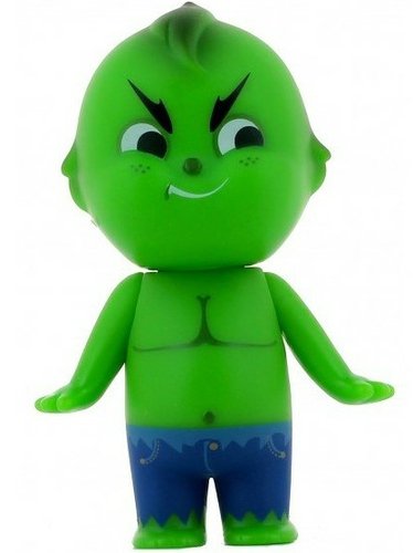 Gee Sorry Angel Series 2 - Green Monster figure by Dreams Inc., produced by Dreams Inc.. Front view.