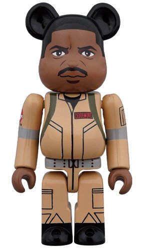 GHOSTBUSTERS - Winston Zeddemore BE@RBRICK 100% figure, produced by Medicom Toy. Front view.