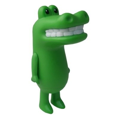 Giggly Crocodie figure by Cubbish, produced by Kidrobot. Front view.