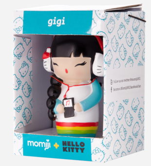 Gigi figure by Momiji X Hello Kitty, produced by Momiji. Packaging.