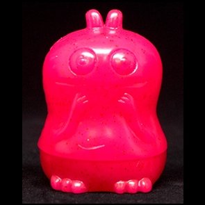 Glitter Pink Babo figure by David Horvath, produced by Toy Art Gallery. Front view.