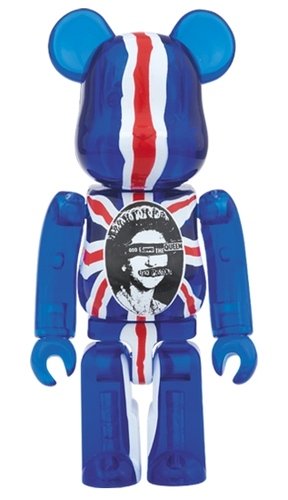 God Save The Queen Clear Ver. BE@RBRICK figure, produced by Medicom Toy. Front view.
