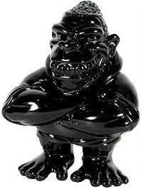 Black Gorilla Biscuits  figure by Anthony Civ Civorelli, produced by Super7. Front view.