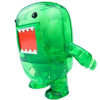 Green Puffball Domo Qee figure by Dark Horse Comics, produced by Toy2R. Side view.
