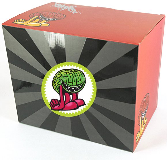 Brainlington - Neon Redbone figure by Ewok 5Mh, produced by Mighty Jaxx. Packaging.