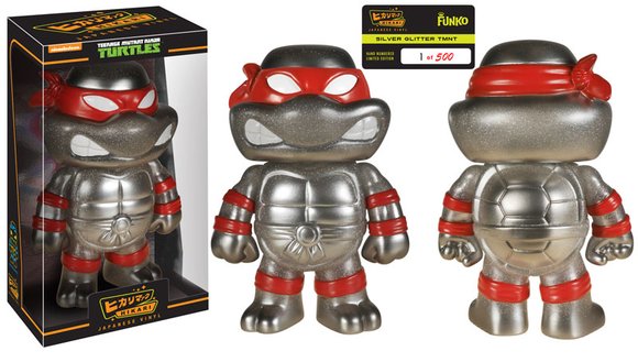 Grey Glitter Teenage Mutant Ninja Turtle figure by Nickelodeon, produced by Funko. Packaging.