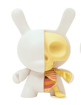 Half Ray Dunny figure by Jason Freeny, produced by Kidrobot. Front view.