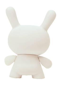 Half Ray Dunny figure by Jason Freeny, produced by Kidrobot. Back view.