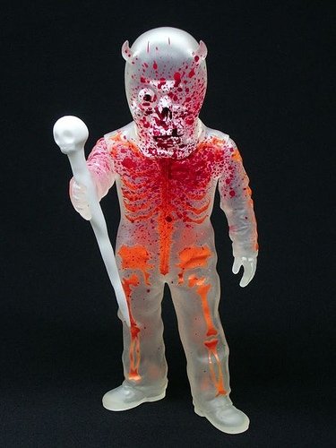 Halloween Balzac Skullman 06 - Clear w/ Blood Splatter figure by Balzac, produced by Secret Base. Front view.