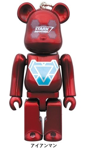Happy lottery MARVEL Ironman BE@RBRICK 100% figure, produced by Medicom Toy. Front view.