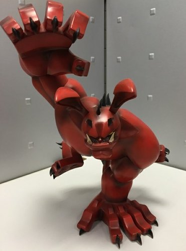 Hellboy figure, produced by Coarsetoys. Front view.