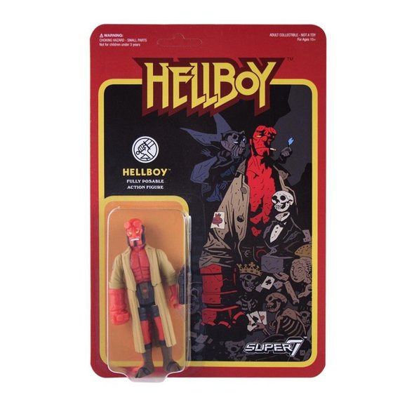 Hellboy figure by Super7, produced by Funko. Packaging.