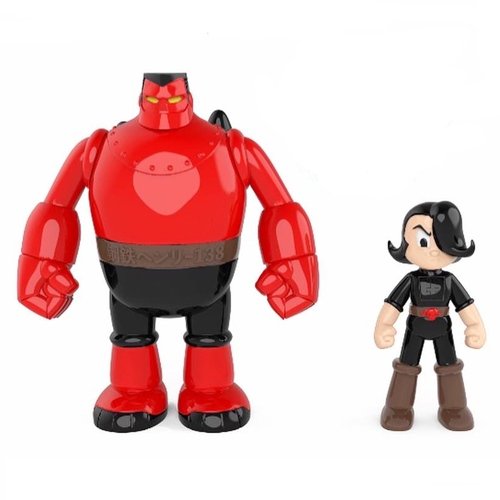 Henry & Glenn (Nuclear Comics Exclusive Deth Red Edition) figure by Tom Neely, produced by Rocom Toys. Front view.